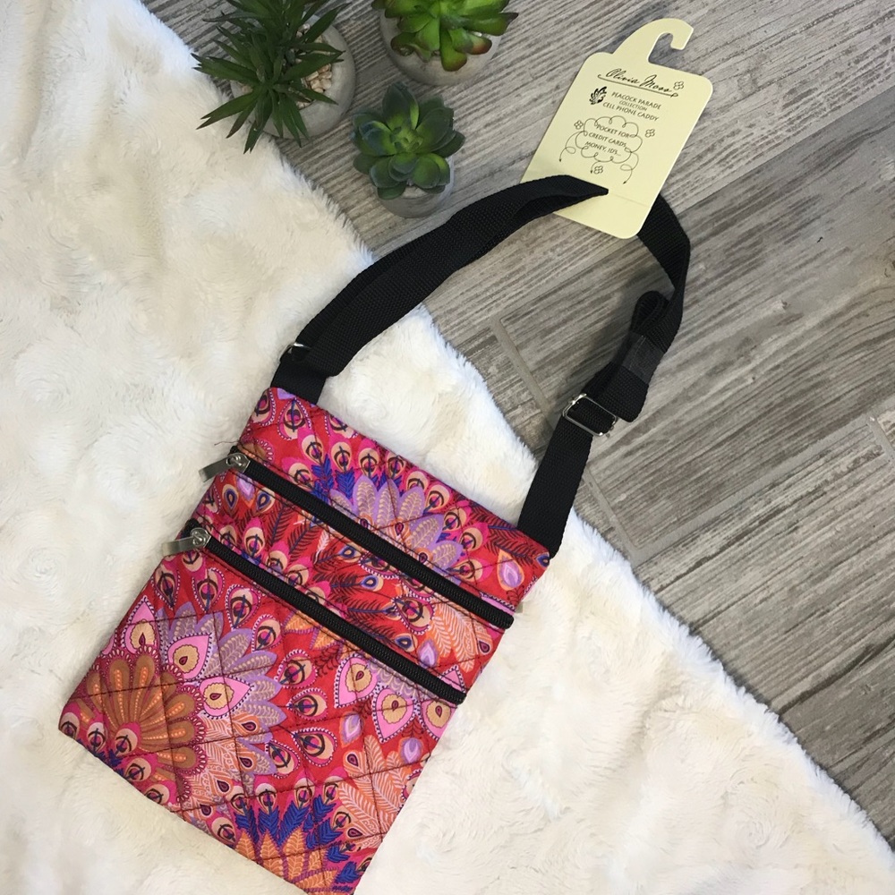 Floral print fabric boho purse